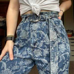 New York and Company floral denim jeans